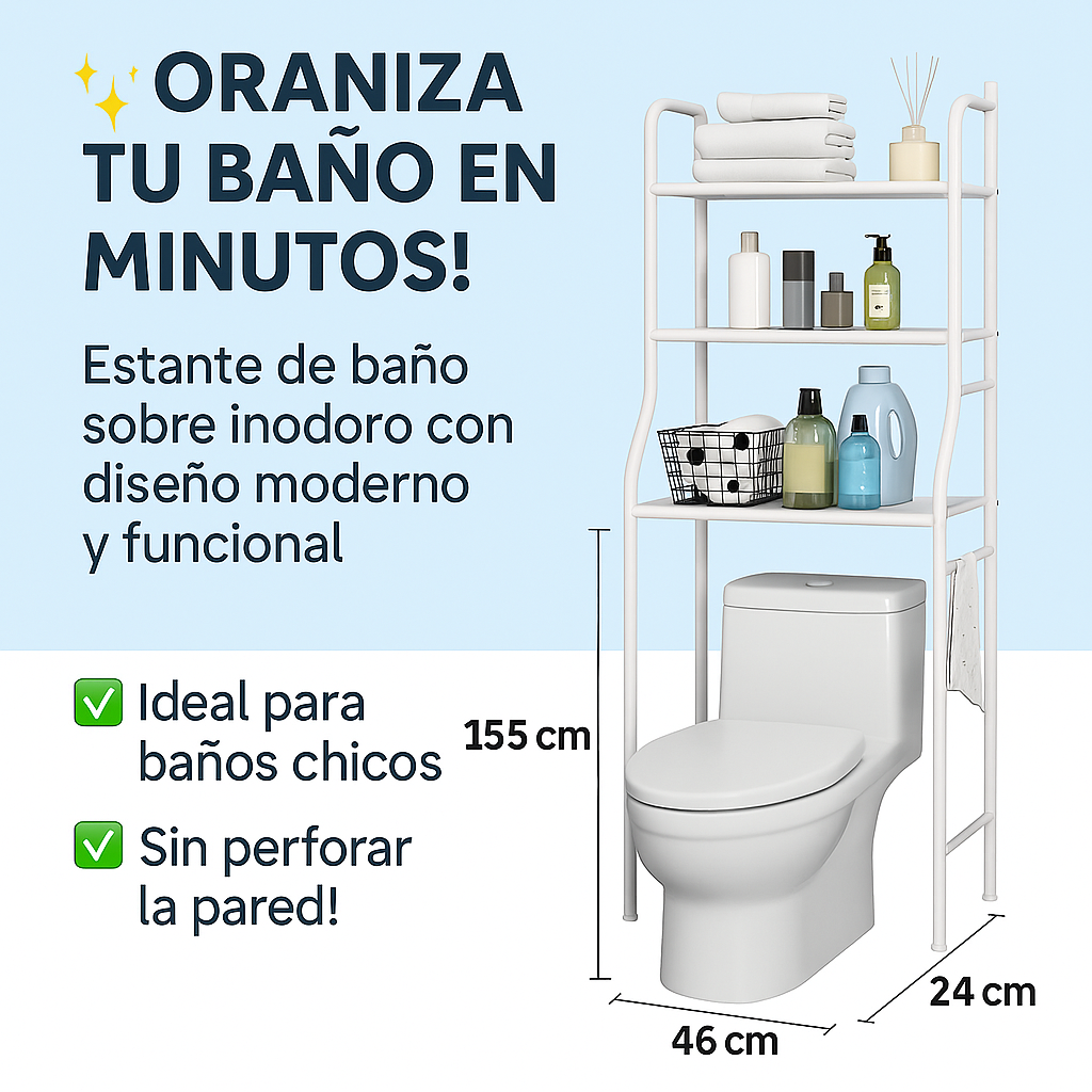 Organizador de Baño Sobre Inodoro