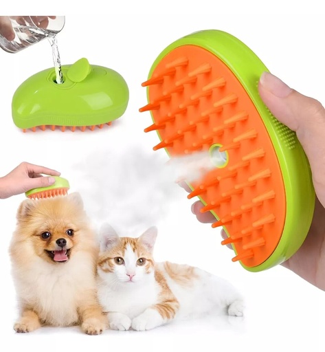 Cepillo a Vapor 3en1 Masajeador Para Mascotas